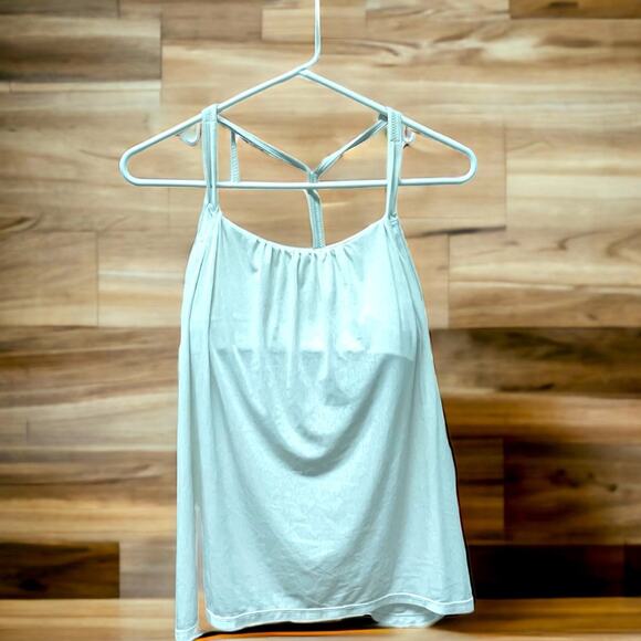 Lululemon Tank Top Racerback Womens White Shelf Bra Workout Gym - Picture 3 of 5